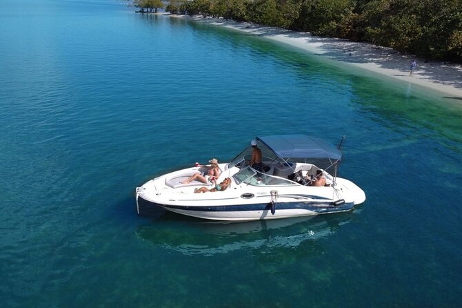 26 Ft Boat, Miami Bay Tour for 2 or 4 hours. 10 people - Sandbars, Anchors, and Champagne: What Nixon Sandbar and Bear Cut Feel Like