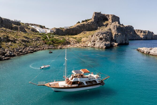 Bay to Bay Cruise in Lindos - The Calypso Lazy Day Boat: not a party boat, built for a relaxed swim day