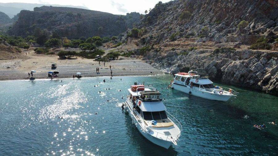 Chania: Menies Beach & Chironisia Bay Cruise with Snorkeling - Chironisia Bay: Caves, Quiet Corners, and Sea-Only Access