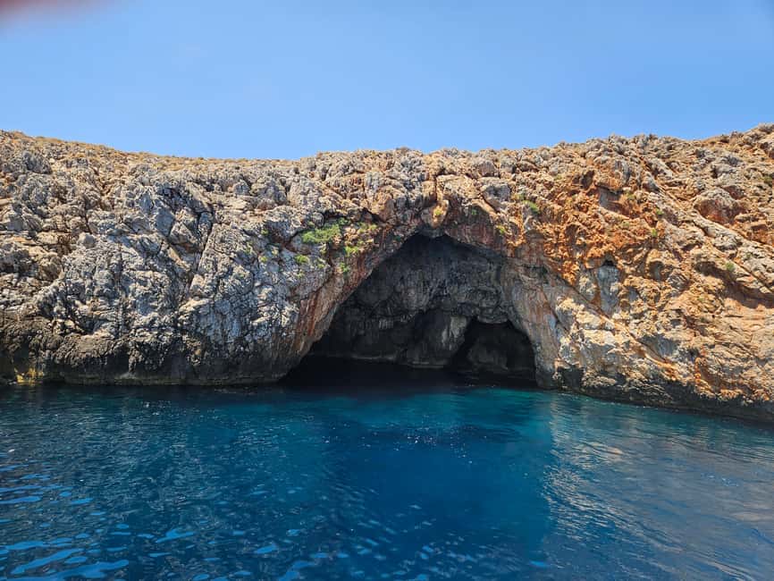 Chania:Souda Bay Cruise to Sea Caves & Beaches with pick up - Cape Drepano Sea Caves: The Best Kind of Weather-Dependent Surprise
