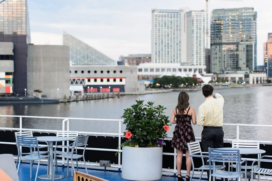 City Cruises Baltimore: Dinner & Dance Harbor Cruise - Dinner Cruise Setup: From the Candlelit Table to the Top Deck