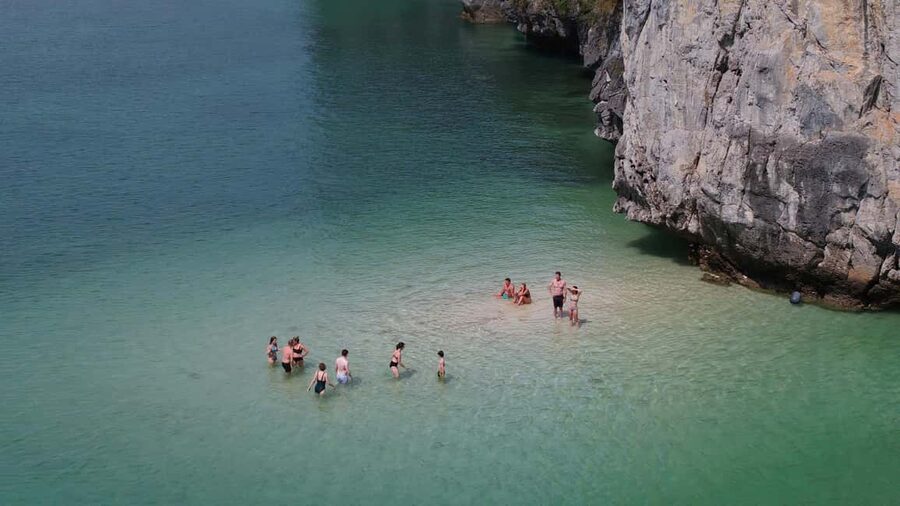 From Hanoi: 2-Day Lan Ha Bay Cruise with Meals and Cabin - Ba Trai Beach break: crystal-clear water time you can actually use