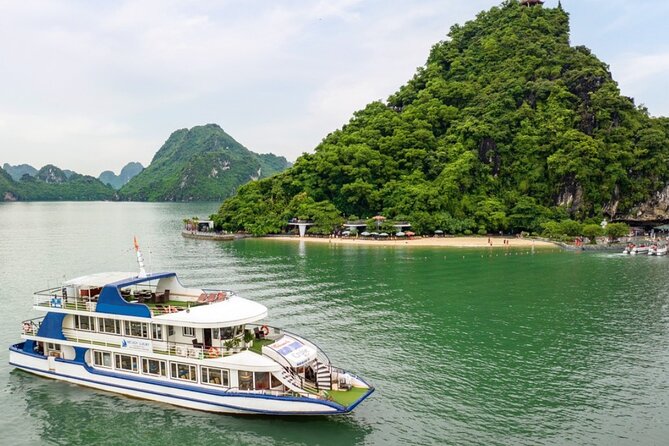 Ha Long Bay Cruise Day Tour-best selling: Included transportation - Hang Luon Cave: Kayak or Bamboo Boat in the Lagoon