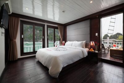 Halong Bay tour 2 days / 1 night on Stellar cruise {New 4 star Cruise}. - Day 1: From Tuan Chau Harbor to Surprising Cave and Titop Island