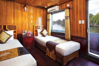Halong Seasun Cruise 2 days 1 night visiting and enjoying halong bay tour - Day 1: island photo stops, Sung Sot Cave, Titop swimming, and Luon kayaking