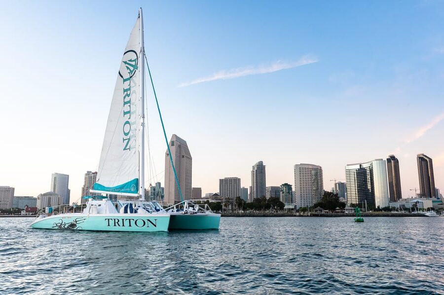 San Diego Harbor Cruise: 2.5 hour Catamaran Cruise - Entering the bay from 2700 Shelter Island Dr.