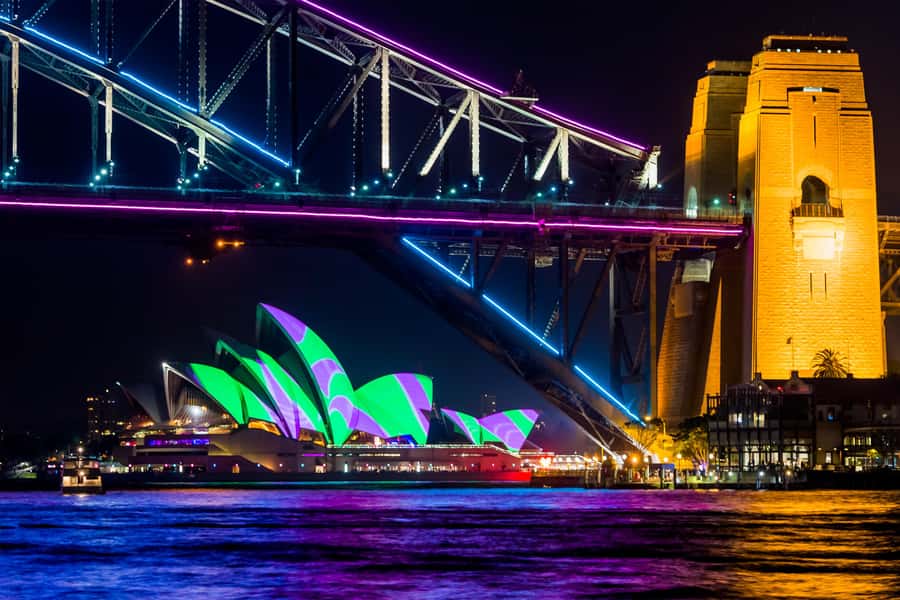Sydney: Bring Your Own Drinks Vivid Harbour Cruise - Indoor comfort and 360-degree views all night