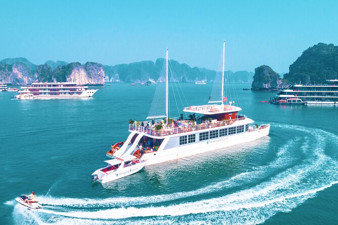 The Halong Catamaran Premium Cruise - Lan Ha Bay Cruise Trip - Premium catamaran feel: hammock lofts, open decks, and 99 seats